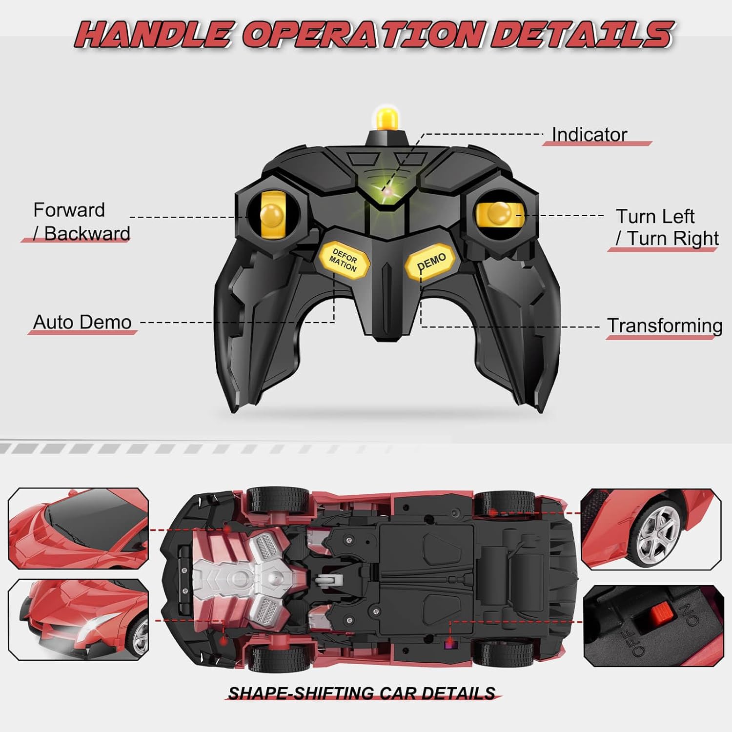 🎉[XmasGifts]Tibibee Transform Easter RC Cars for Boys 3-15