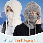 3 in 1 Beanie Hat for Women