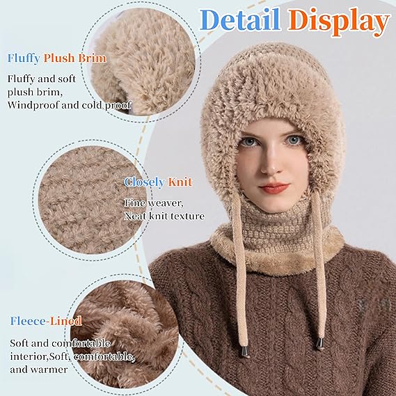 3 in 1 Beanie Hat for Women