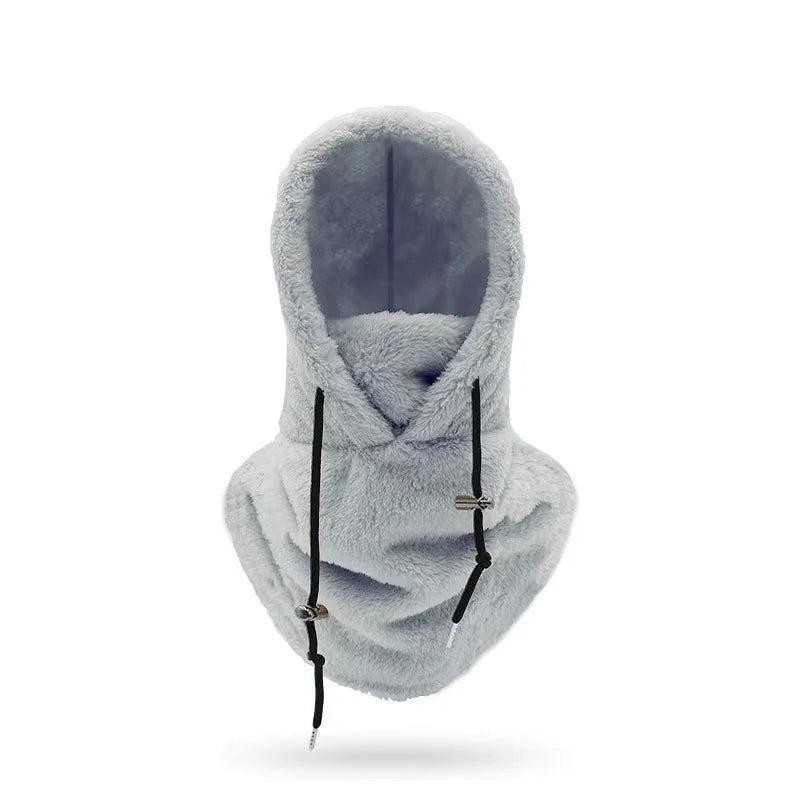 Winter Sale🥰Sherpa Hood Ski Mask, Drawstring Face Cover Coldproof Warm Cap Hat(🎁Buy three and get free shipping)
