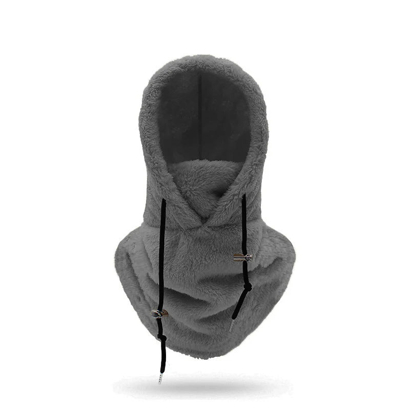 Winter Sale🥰Sherpa Hood Ski Mask, Drawstring Face Cover Coldproof Warm Cap Hat(🎁Buy three and get free shipping)